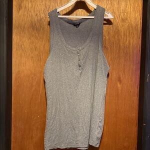 torrid Gray Ribbed Henley Tank